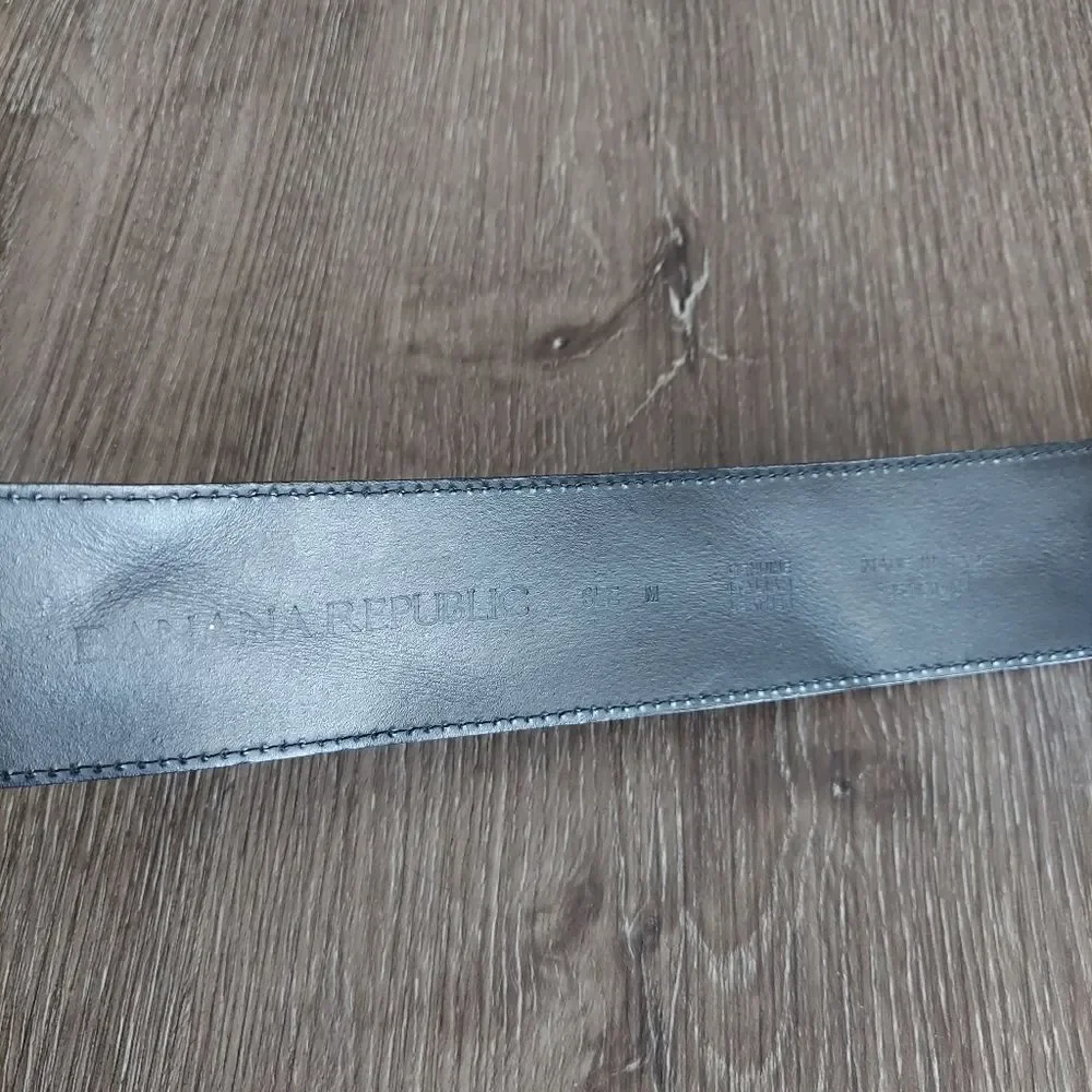 Banana Republic Black Italian Leather Belt Double Prong Buckle Size Medium